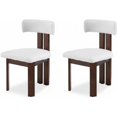 thumbnail image 2 of LivinVeluris Chairs Set of 2, Modern Dining Chairs Mid-Century, (White Teddy Velvet/Brown Legs Set of 2), 2 of 9
