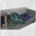 thumbnail image 6 of Psychedelic Soft Flannel Fleece Throw Blanket, Unusual Speckled Fluorescent Mushrooms Dreamy Fantasy Graphic, Cozy Plush for Indoor and Outdoor Use, 50" x 60", Blue Violet and Slate, by Ambesonne, 6 of 6