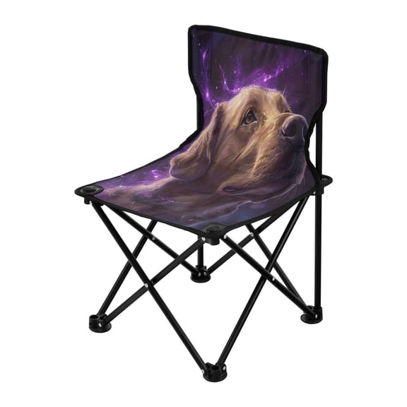 Outdoor Folding Chair 14.46x14.46x22.83 Inches, Camping Folding Chair Easy to Carry Ideal for Outdoor Picnics Camping Park Fishing Purple Magic Dog