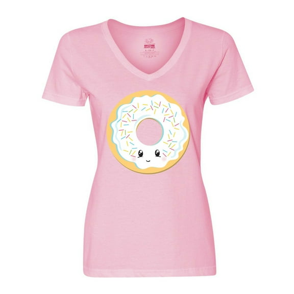 Inktastic White Donut Women's V-Neck T-Shirt