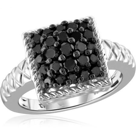 JewelersClub 1 Carat T.W. Black Diamond Ring in Sterling Silver