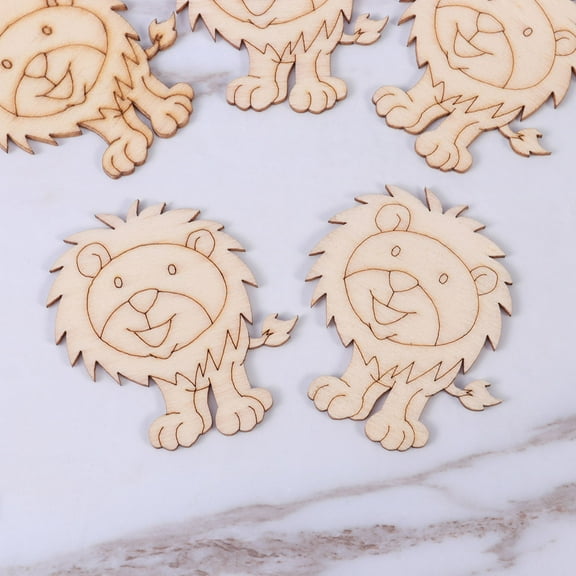 OUNONA  10 Pcs Painted Lion Model Decorating Paintable Shaped Child