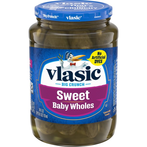 Vlasic Baby Sweet Whole Pickles, Sweet Pickles, 24 Oz Jar