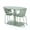 Green+Iron, variant on 3 Piece Outdoor Bistro Set Oval Table With Iron Frame Curved Chairs Open Slat Seating Matte Finish For Patio Backyard