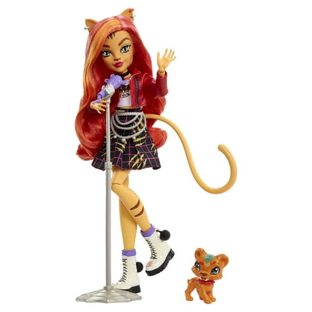 Monster High Toralei Stripe Fashion Doll with Red & Orange Hair, Accessories & Pet Saber-Tooth Tiger