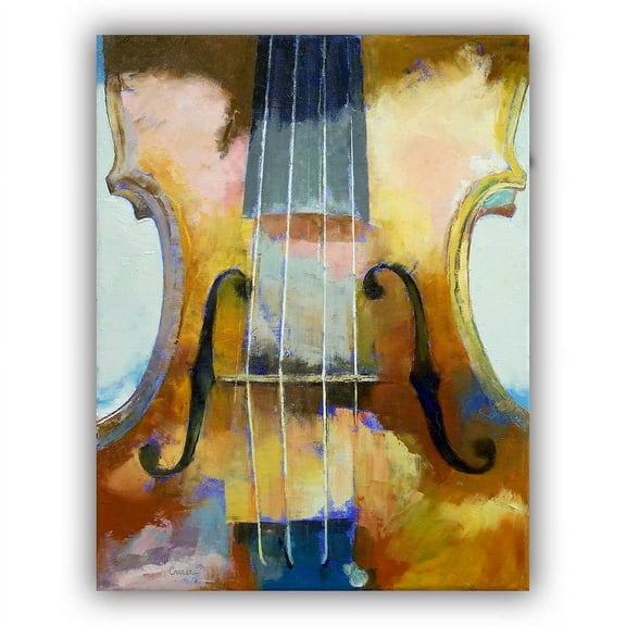 ArtWall ArtApeelz Violin by Michael Creese Painting Print on Canvas