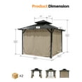 thumbnail image 5 of 10'x10' Hardtop Gazebo with Double Roof & Mosquito Netting, Khaki All-Weather Outdoor Shelter with TripleLock Frame - Dual-Layer Ventilation for Patio, Garden, 5 of 9