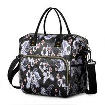 Pioneer Flower Floral Print Pattern Womens Lunch Box for Work,Insulated Large Lunch Bag for Tween and Teen,Loncheras Para Mujer,Leakproof Adult Lunch Bag for Work,Beach,Travel,Picnic,Camping