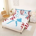 thumbnail image 2 of Erosebridal Baseball Gamer Full Size Sheets,Ice Cream Baseball Bed Sheets For Kids Boys 4-Piece, 2 of 6