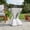 Marble, variant on 18.5"H Modern Outdoor Concrete Side Table with Sculptural Fluted Design - White Marble
