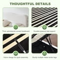 thumbnail image 6 of Queen Size Bed Frame with Lift Up Storage, Boucle Upholstered Platform Bed with Curved Headboard, No Box Spring Needed, Hydraulic Storage, White, 6 of 6