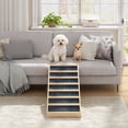 thumbnail image 4 of COZIWOW Adjustable Pet Ramp, Wooden Folding Dog Car Ramp with High Traction Mat, Portable Cat Ramp for Bed, Couch and Sofa, Natural, 4 of 13
