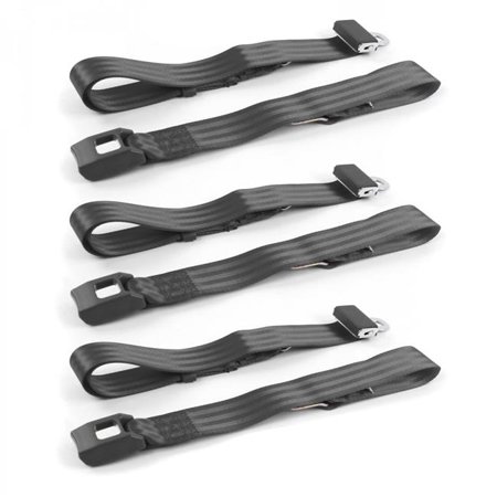safeTboy Charcoal Lap Bench Seat Belt Kit for 1967-1974 AMC AMX Standard 2 Point - 3 Belts