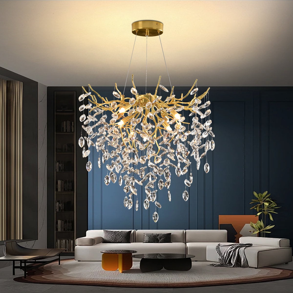 RRBEST Luxury Tree Branch Chandelier,Modern Chandelier Crystal Light Fixture,Pendant Light for Living Rooms
