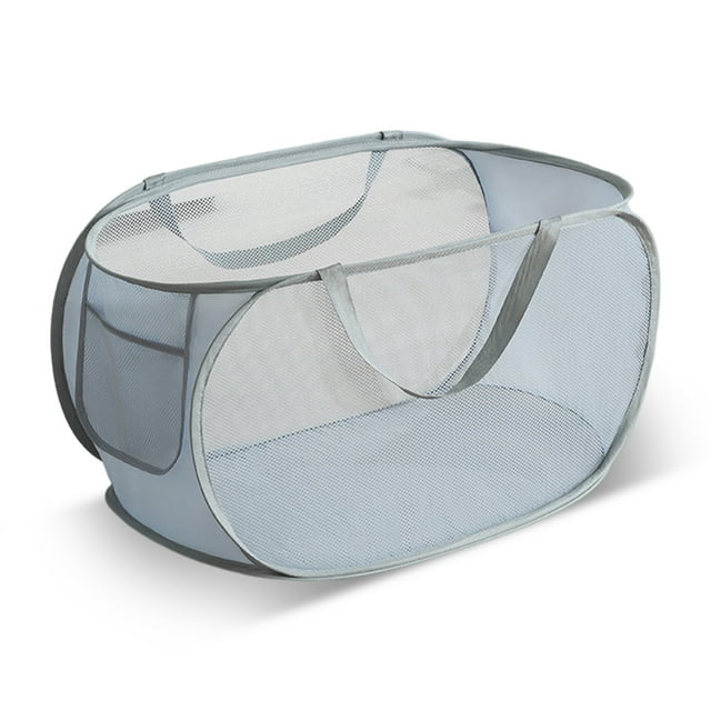 Cestas de lavandería plegables, cesta de lavandería plegable con bolsillo, cestas emergentes duraderas, asas reforzadas, cesto para ropa sucia para lavandería