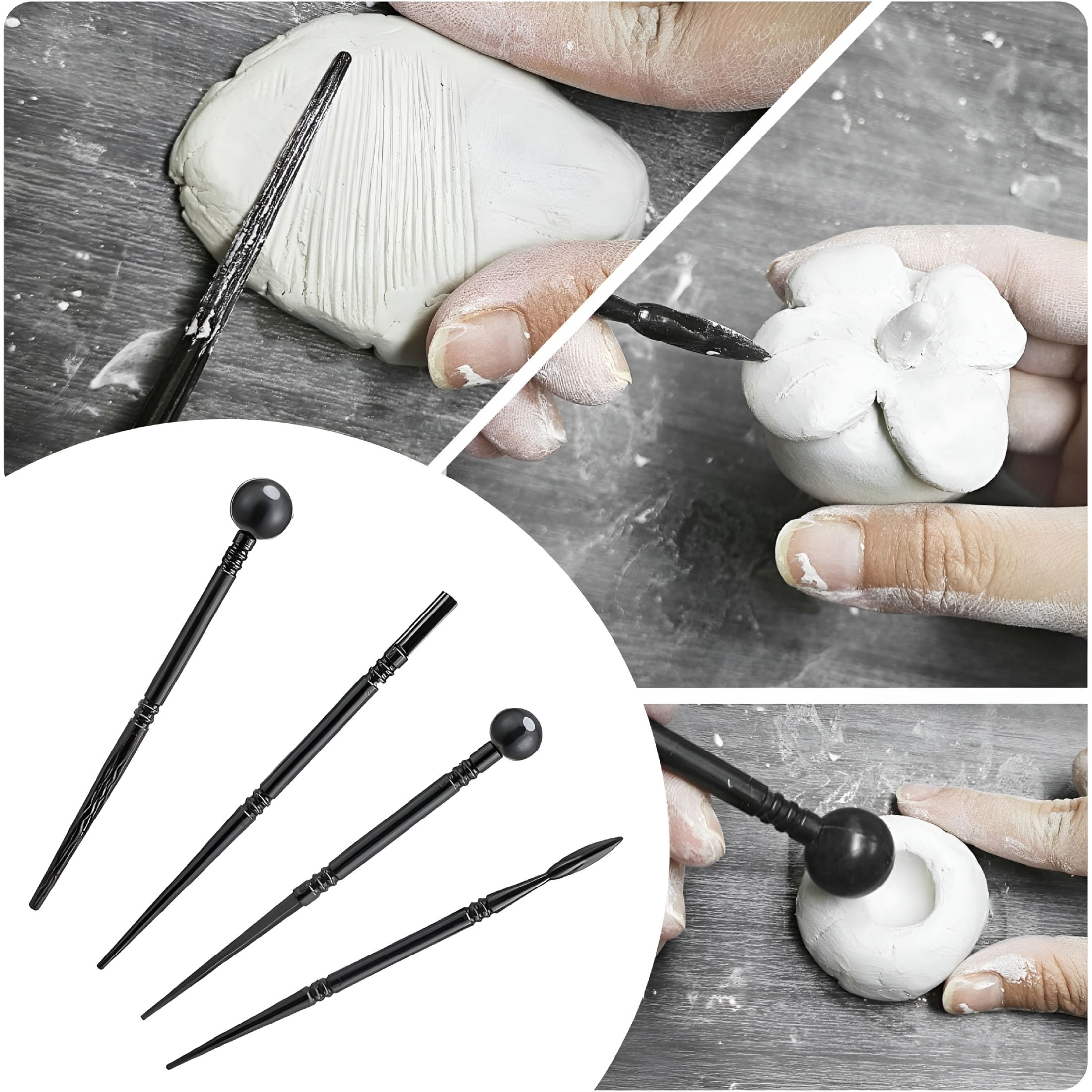 EXLEAF 100Ml Air Dry Clay Glaze and 29Pcs Clay Tools Kit,Gloss Clay Varnish Protects Clay From Surface Wear,Pottery Tools for Stippling,Carving,Molding,and Shaping Clay Crafts