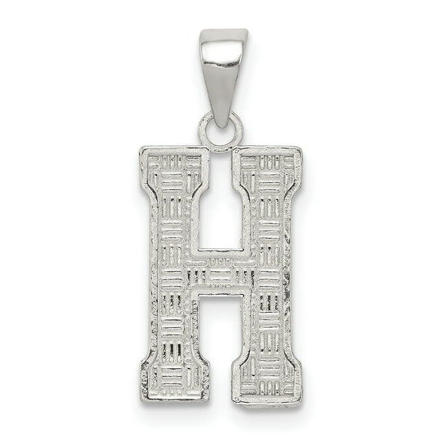 925 Sterling Silver Dainty Letter H Initial Name Monogram Necklace Charm Pendant