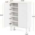 thumbnail image 2 of Tribesigns Shoe Cabinet,5-Tier White Shoe Organizer with Doors and Shelves,Shoe Rack foe Narrow Closet, Hallway, Living Room, 2 of 8