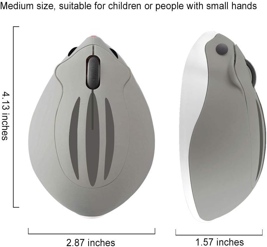 Sunffice Mouse Hamster Shape 2.4GHz Wireless mouse 1200DPI USB connection Mouse Cute shape gaming mouse grey