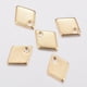 thumbnail image 1 of 10 dijes de rombo dorados de acero inoxidable 304 para mujer, ideales como regalo elegante para cumpleaños o festivales. Joyería personalizada. Medidas: 9 x 7 x 1 mm. Orificio: 1,2 mm., 1 of 2