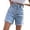 A-Blue94, variant on Women's Denim Shorts Straight-Leg High Waist Pocketed Summer Trousers Solid Color Minimalist Holiday Bottoms