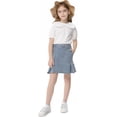 thumbnail image 2 of 2025 Girl's Denim Skirts Elastic Waist Pleated Toddler Girls Jean Skirt, 2 of 5