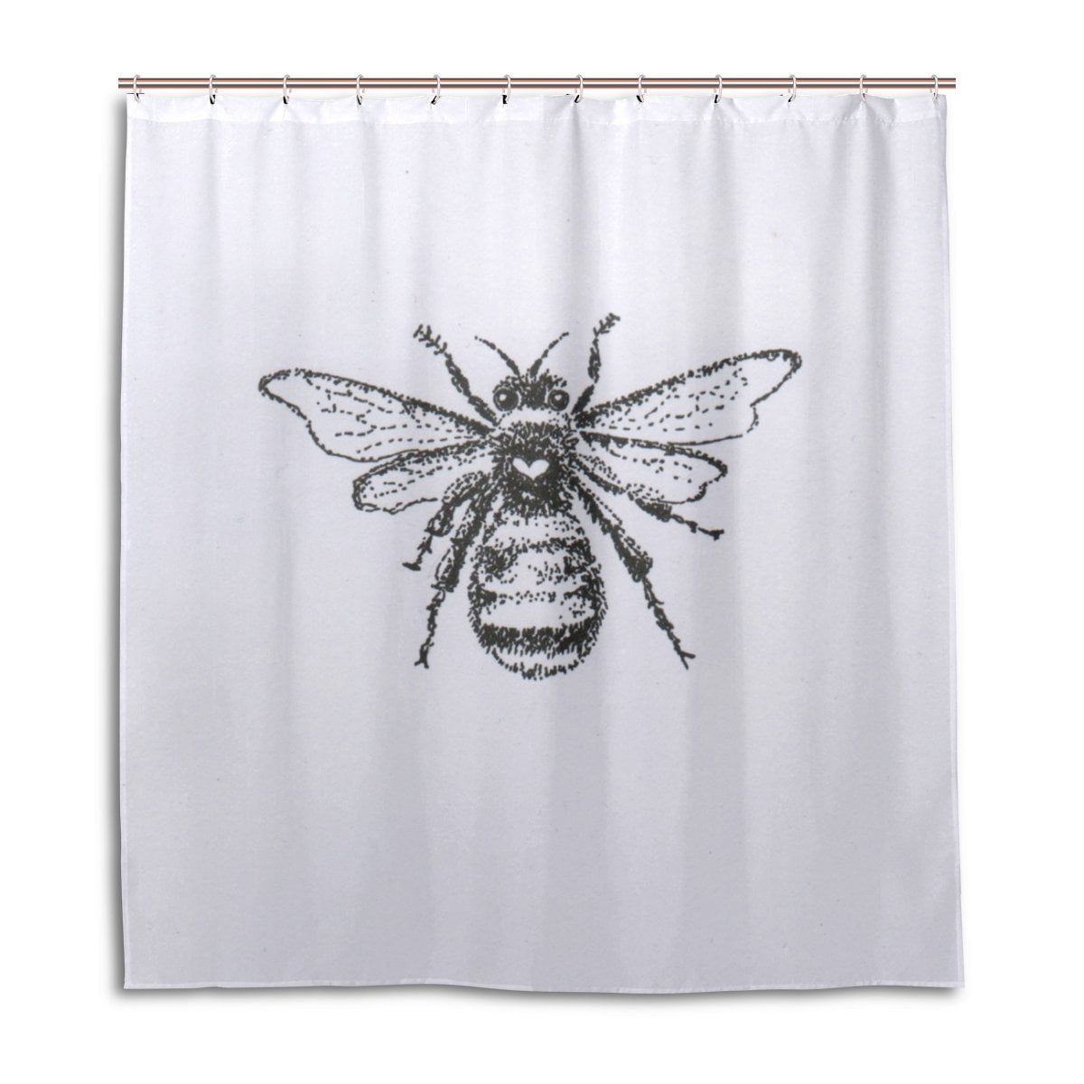 POPCreation Lovely Bee Shower Curtain Waterproof Bathroom Shower