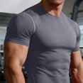 thumbnail image 5 of Wrtxtat Muscle Shirts for Men Crewneck Slim Fit Short Sleeve Tshirts Lighwteight Summer Basketball Running Trainnig Gymnastics Tee Shirt Gray M, 5 of 9