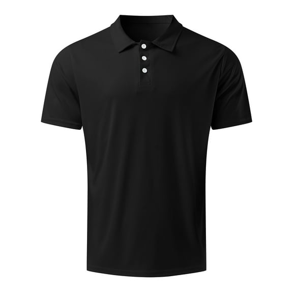 PEASKJP Mens Polo Shirts Short Sleeve for Summer Golf Polo Shirts for Men Short Sleeve Moisture Wicking Golf Shirts Collared Tennis Polo (Black,XXL)