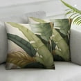 thumbnail image 3 of Acheng Spring Summer Green Tropical Pillow Covers Set of 2 Palm Leaf Throw Pillow Covers Brown and White Black Decorative Pillowcase Modern Home Decor for Bed Sofa 22x22in, 3 of 7