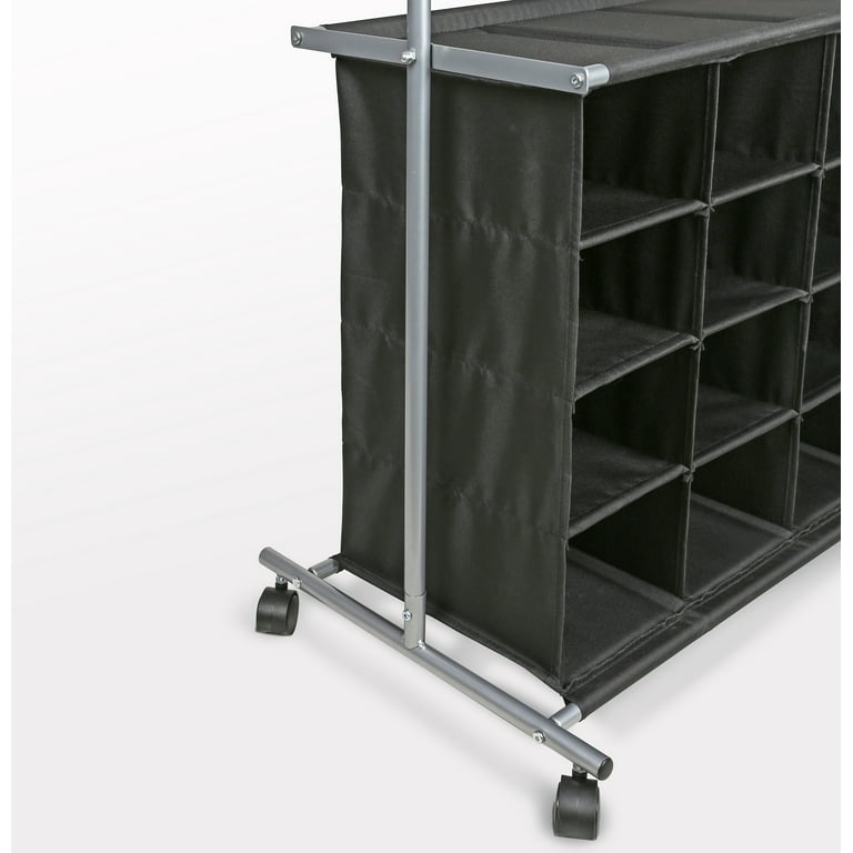 Mainstays Garment Rack with Shoe Cubbies, Silver and Black Mainstays Garment Rack with Shoe Cubbies, Silver and Black