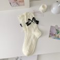 thumbnail image 1 of Calcetines japoneses de encaje para niñas, calcetines bonitos y dulces con lazo de Lolita para mujer, calcetines femeninos de estilo universitario JK en blanco y negro, 1 of 6