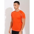 thumbnail image 5 of Hansber Men's UPF 50+ Rash Guard Swim Shirt Short Sleeve Rash Vest Quick Dry Muscle Workout Sports Orange 6XL, 5 of 7