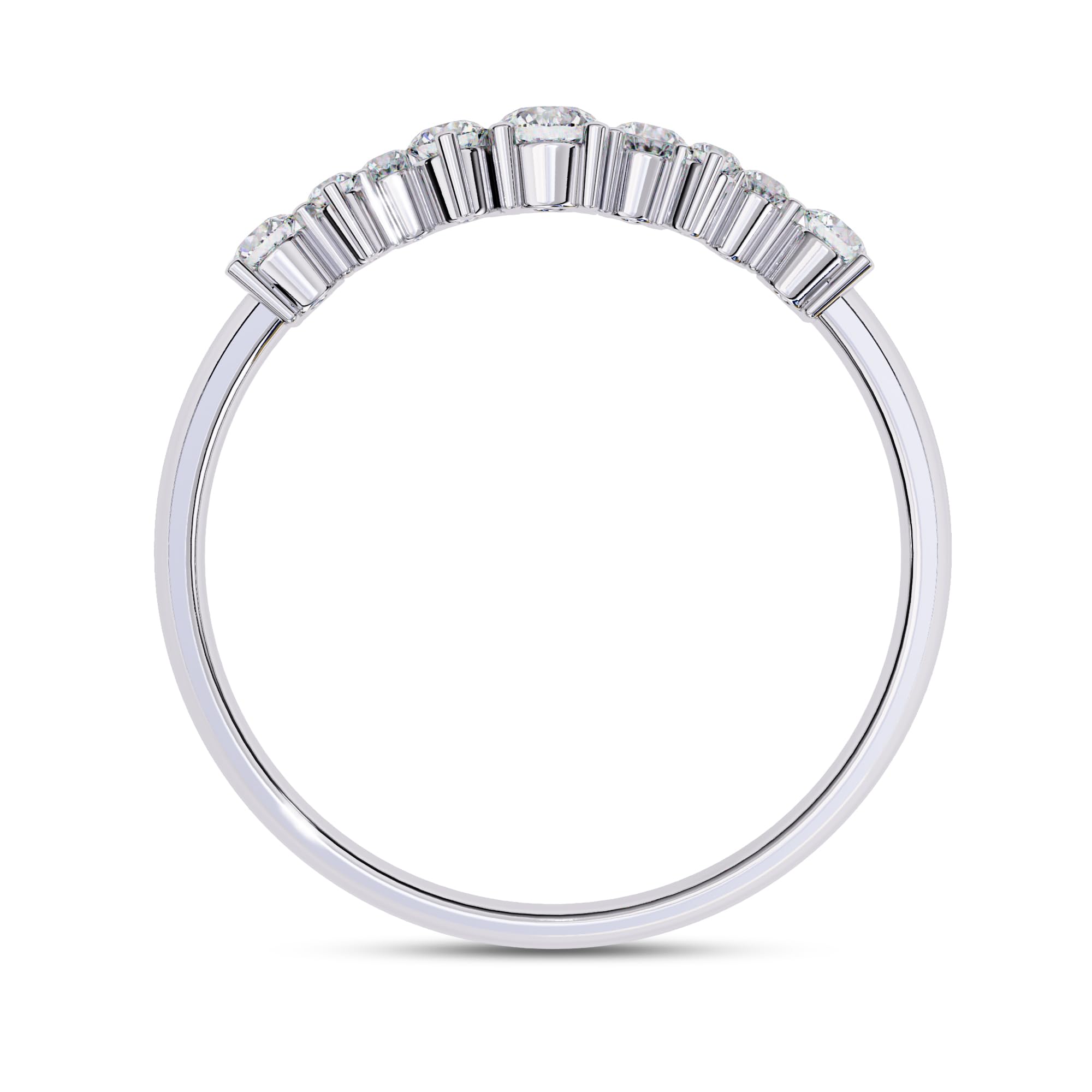 AFFY Eternity Rings for Women, Round Cut Lab Created Moissanite Engagement Wedding Band Ring in 14K Solid White Gold Size-7.5