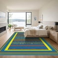 thumbnail image 3 of ODIKA 8'x10' Machine Washable Non-Slip Area Rug, Geometric Teal High Traffic Rug, Blue, 1077868, 3 of 7