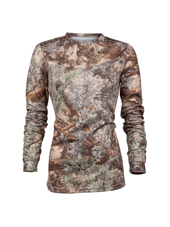 KINGS CAMO Hunter Long Sleeve Tee Ladies, Color: Desert Shadow, Size: L (KCL2130-DS-L)