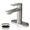 Brushed nickel, variant on BELZ Bathroom Faucet Modern Single Handle One Hole Bath Vanity Sink Faucets with Pop Up Drain and Deck Plate for 1 or 3 Holes, Black