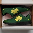 thumbnail image 3 of St Patricks Day Shoes for Women Breathable Running Sneakers Men Green Four Leaf Clover Shoes for Irish Festival Gift Black Size 5, 3 of 5
