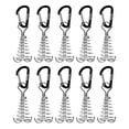 thumbnail image 3 of Colaxi 10 Pieces Deck with Carabiner Clips Camping Tent Nail Board Pegs Windproof Tent Rope Tightener for Outdoor Hiking Black, 3 of 10
