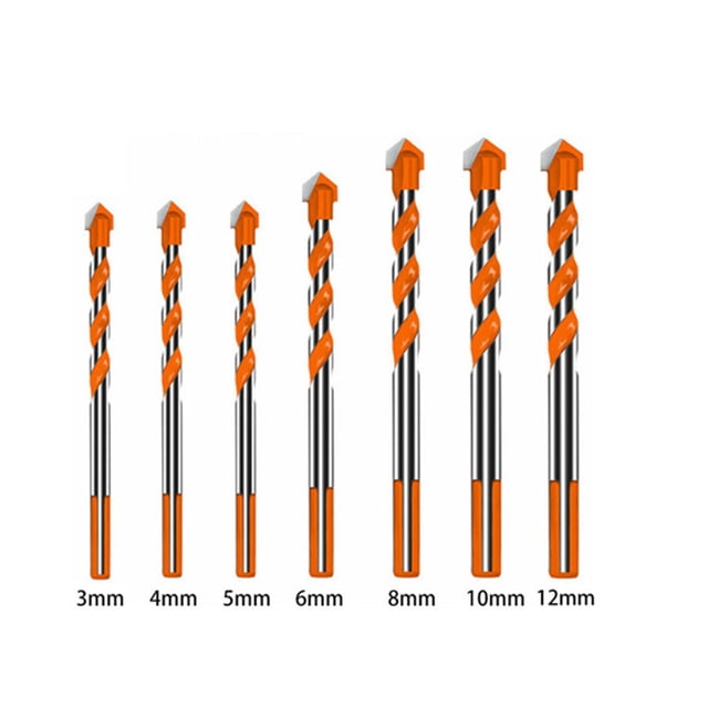 Xihbxyly Juego de Brocas Ultimate, de Carburo Multifuncional, con Forma de U para Perforación Rápida, Mango Triangular Antideslizante, para Cerámica, Vidrio, Metal, Hormigón, Azulejos y Madera, Tamañ