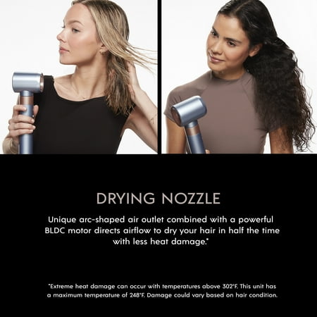 InfinitiPRO by Conair DigitalAIRE Wet-to-Dry Multi Styling Wand, Powerful Hair Blow Dryer and Multi-Styler w attachments - Powder Blue