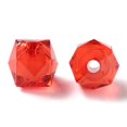 thumbnail image 1 of Transparent Acrylic Beads Bead in Bead Faceted Cube FireBrick 10x9x9mm Hole: 2mm about 1050pcs/500g, 1 of 2