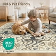 thumbnail image 4 of ODIKA 8'x10' Washable Area Rug Durable, Non-Slip Circle Octopus Nautical Vintage Creature Motif Coral Retro Wave for Living Room, Under Sectional, Family, 4 of 7