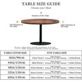 thumbnail image 2 of Round Fitted Tablecloth with Elastic Edge, 36"-60" Waterproof Stain Resistant Table Cover for Indoor, Outdoor, Picnic, Dining, Camping, Party, Holiday, 52inch, Teak Wood, 2 of 4