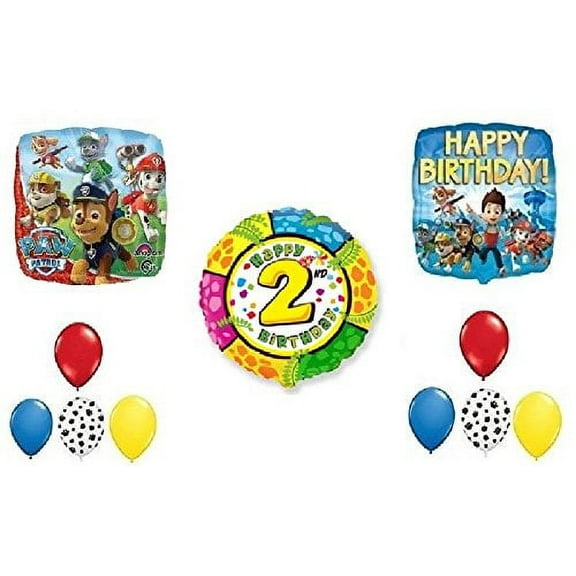 PAW PATROL Chase Dog 2nd #2 11 Piece Birthday Party Mylar Latex Balloons Bouquet Set D