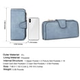thumbnail image 2 of Billetera CLUCI de piel para mujer con bloqueo RFID, triple pliegue, azul, 2 of 6