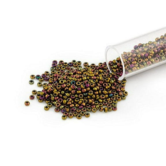 Miyuki Round Rocaille Seed Bead 15/0 Metallic Brass Iris