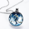 thumbnail image 2 of Lce Hockey Elegant Glass Circular Pendant Women's Necklaces, 2 of 5