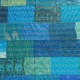 thumbnail image 4 of Vinsan Home Indian Handmade Kantha Quilted Vintage Kantha Silk Quilt Boho Indian Patchwork Coverlet Throw Bedspread Blanket Bedcover Bedding Home Decorative Gudri Turquoise Color Queen Size 90" x 108", 4 of 4