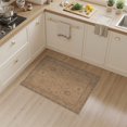 thumbnail image 2 of ODIKA 3'x5' Washable Throw Rug Stain Resistant, Low Profile, Non-Slip Warm Beige Elegance with Timeless Floral Motifs Intricate Border and Symmetrical Design for Entryway, Kitchen, Mudroom, 2 of 7